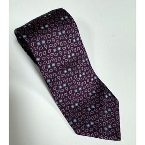 Brooks Brothers Makers and Merchants‎ Purple Paisley Teardrop Silk Tie USA